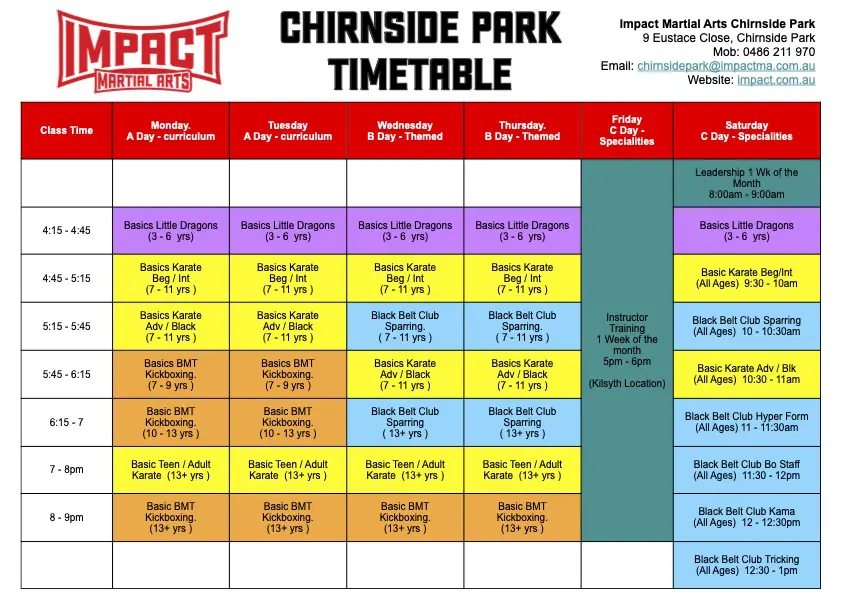 Chirnside Park Timetable